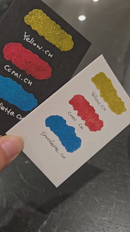 Smurfette Christmas Handmade Chrome Shimmer Watercolor Paints by iuilewatercolors