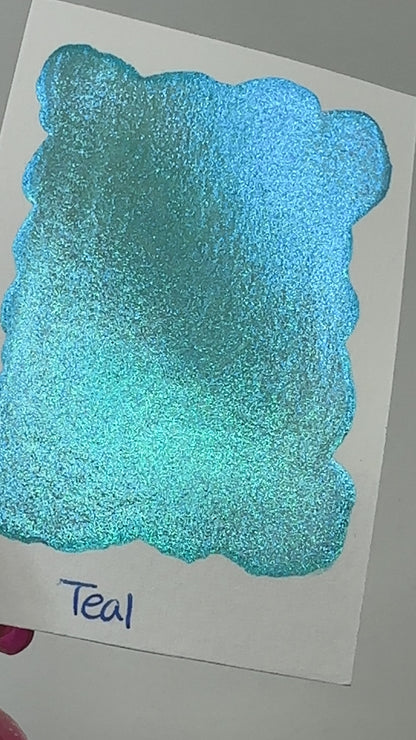 Teal Rainbow Super Color Shift Handmade Shimmer Watercolor Paint