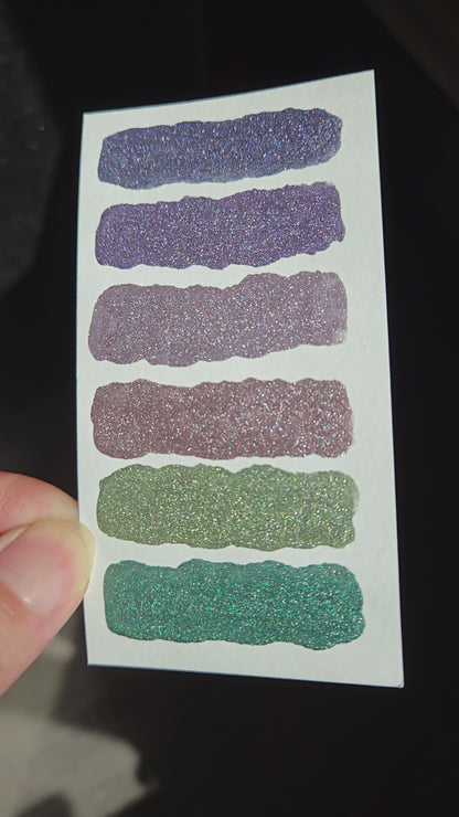 Quarter Petalune [달빛 아래 꽃잎] Set Handmade Shine Chrome Shimmer Watercolor Paints