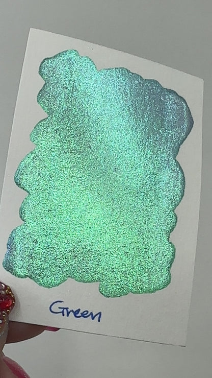 Green Rainbow Super Color Shift Handmade Shimmer Watercolor Paint
