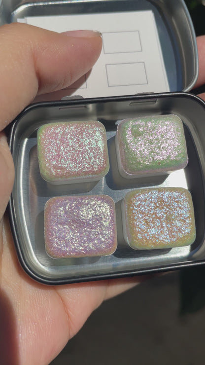 Half Shiny fairy Dust set for Handmade color shift watercolor paints