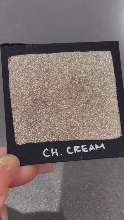 Cream Christmas Chrome watercolor paint half pan