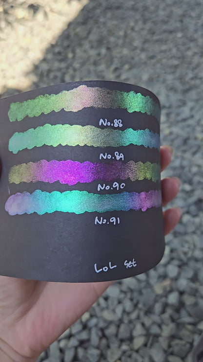 No.90 Lollipop Handmade Sampler Shimmer iridescent Multi Chrome Color Shift Watercolor Paints
