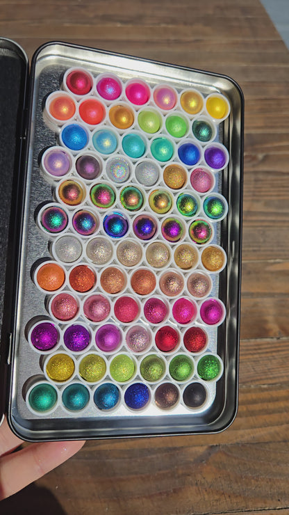 2 & 3 Magical Drop Tiny Sampler set Handmade Shimmer Hologram Color shift Chrome mica Chameleon Watercolor Paint