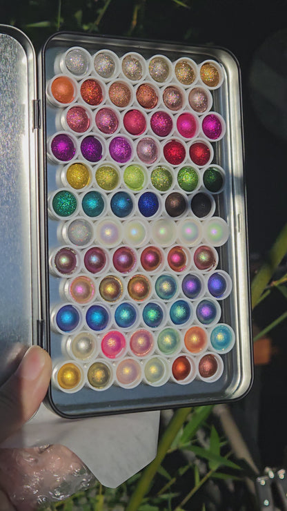 3 & 4 Magical Drop Tiny Sampler set Handmade Shimmer Hologram Color shift Chrome mica Chameleon Watercolor Paint