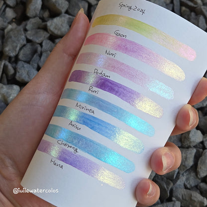 Quarter Set Spring 2024 Handmade Color Shift Shimmer shine Watercolor Paints by iuilewatercolors