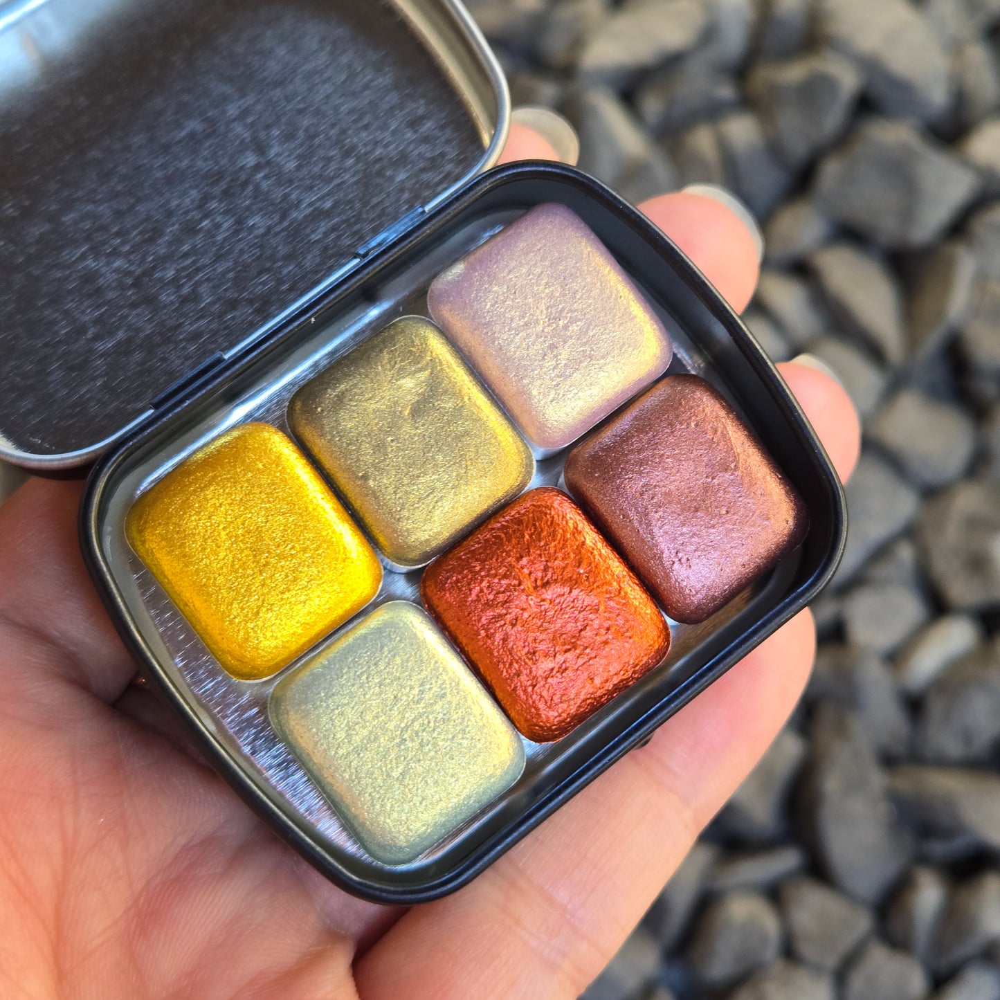 Golden Harvest set Handmade Mica Shimmer Watercolor Paints