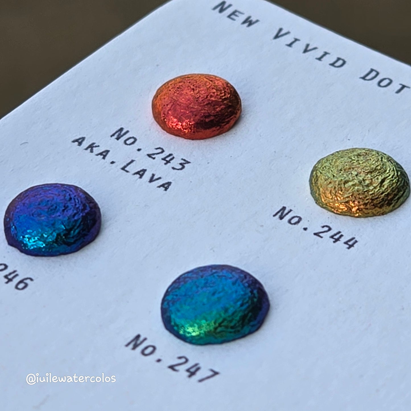 New vivid Dot Card Handmade Chrome Super Color Shift Shimmer Watercolor Paints by iuilewatercolors