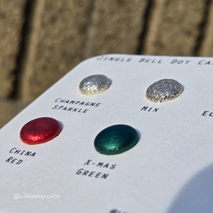 Merry Christmas Dot Card Handmade Chrome Shimmer Watercolor Paints by iuilewatercolors