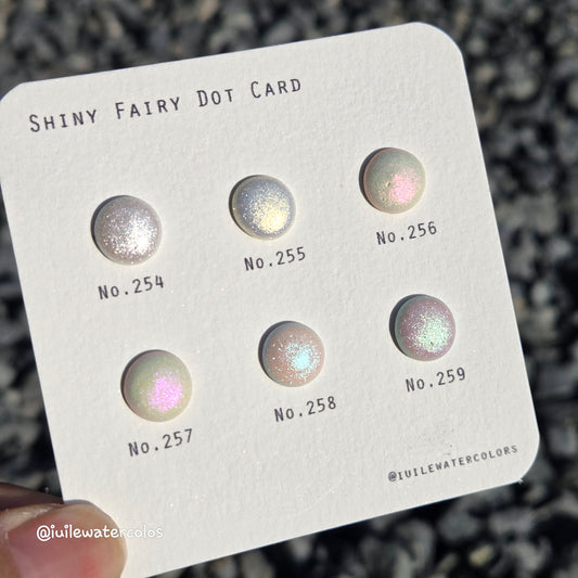 Shiny Fairy Dot Card Handmade Metallic Shimmer Color Shift Watercolor Paints