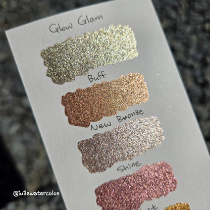 Glow Glam Christmas Set Metallic Chrome Shimmer Handmade Watercolor Paints by iuilewatercolors