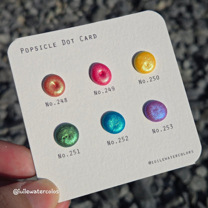 Popsicle Series Dot Card Handmade Metallic Shimmer Color Shift Watercolor Paints