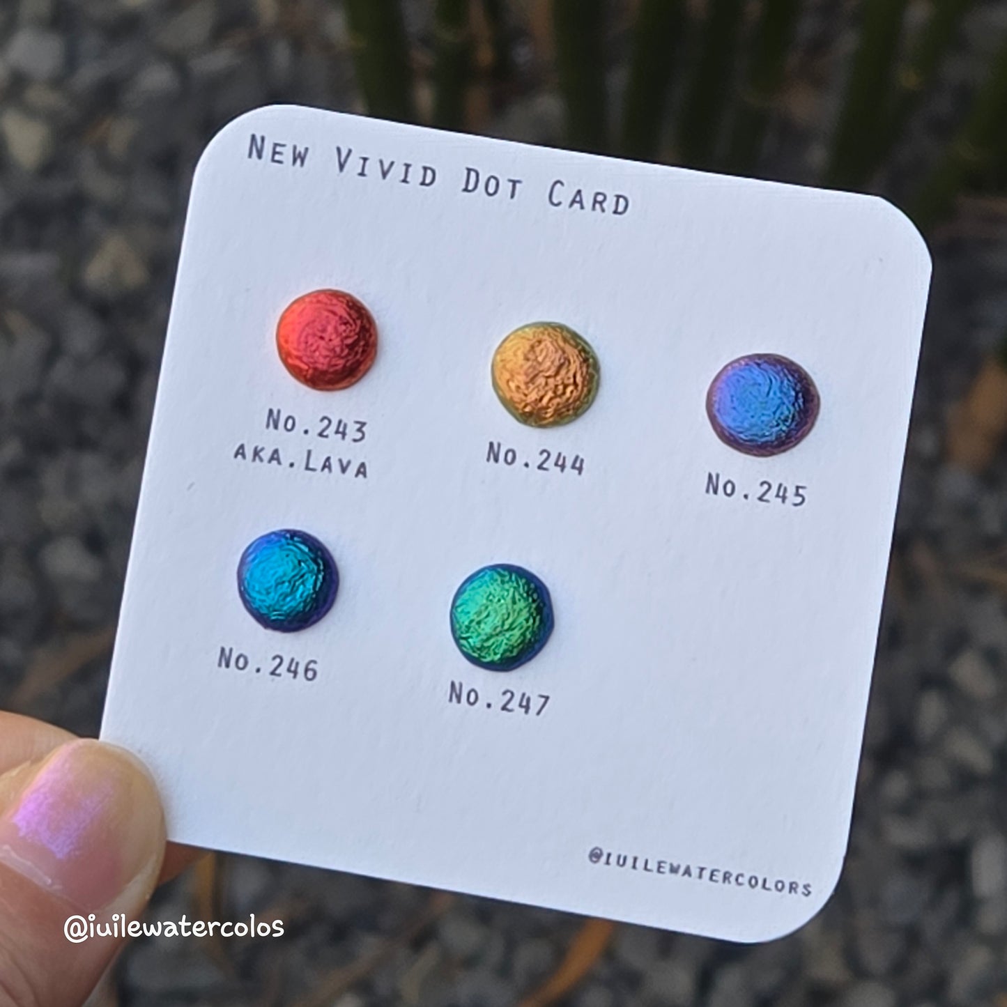 New vivid Dot Card Handmade Chrome Super Color Shift Shimmer Watercolor Paints by iuilewatercolors