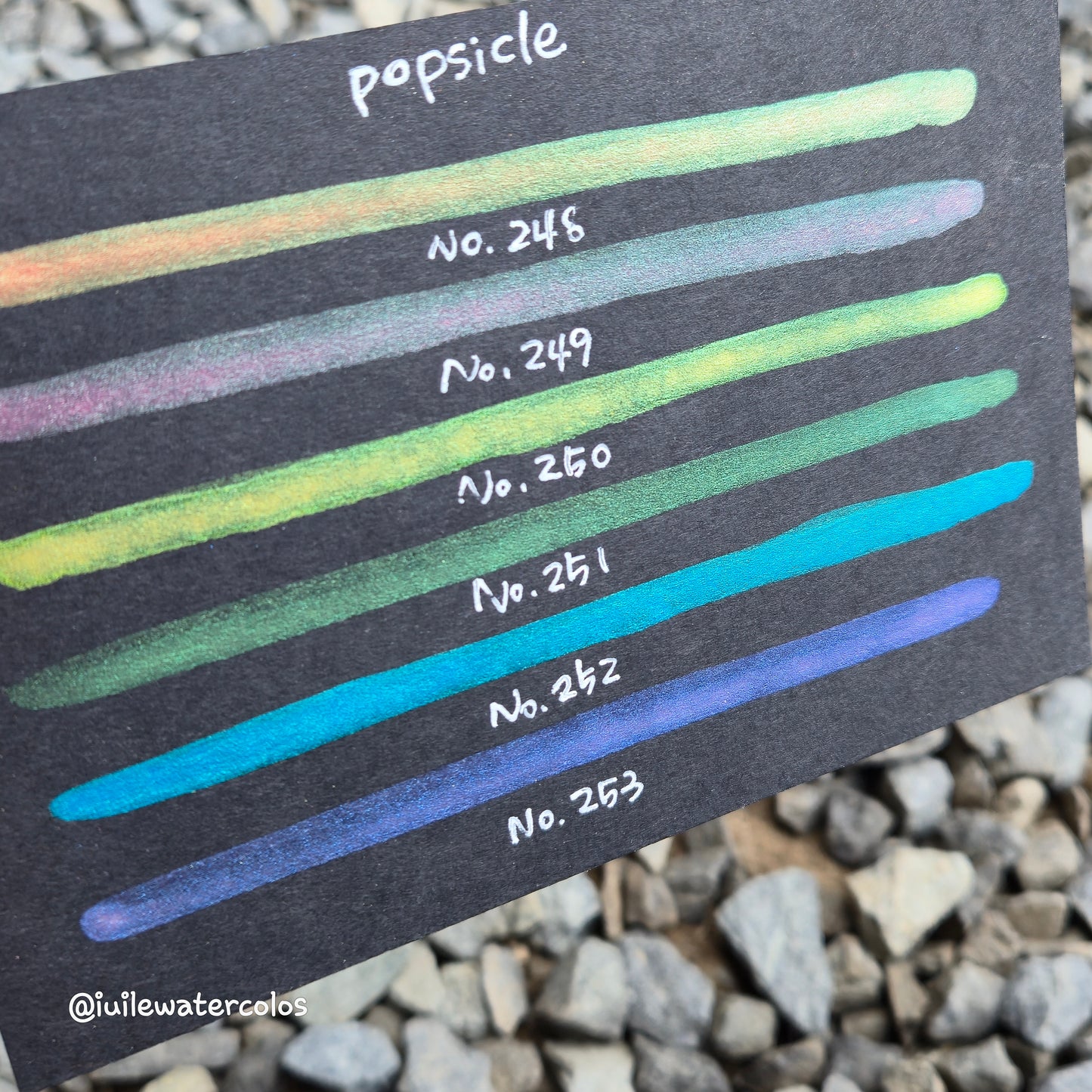 Half Popsicle Set Handmade Metallic Shimmer Color Shift Watercolor Paints