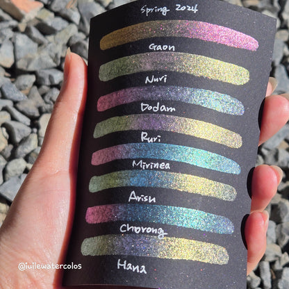 Quarter Set Spring 2024 Handmade Color Shift Shimmer shine Watercolor Paints by iuilewatercolors