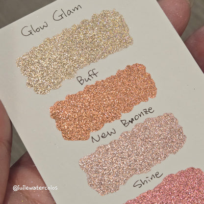 Glow Glam Christmas Set Metallic Chrome Shimmer Handmade Watercolor Paints by iuilewatercolors