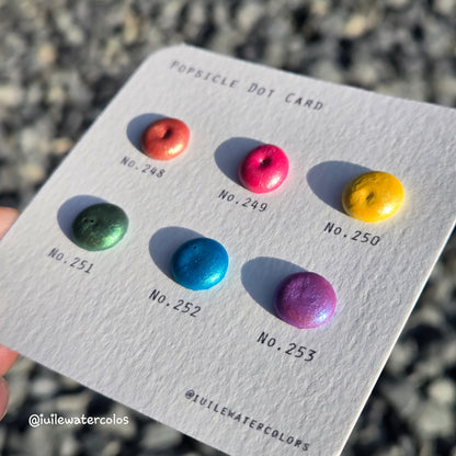 Popsicle Series Dot Card Handmade Metallic Shimmer Color Shift Watercolor Paints