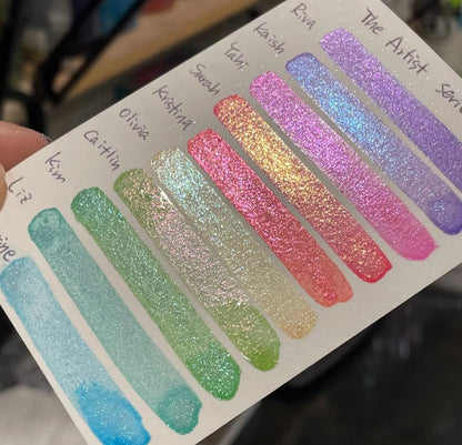 Last Chance! Riva The Artist flakes mica Handmade watercolor paint half pan