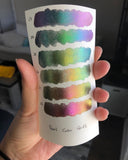 Button Pearl set handmade rainbow color shift watercolor paint