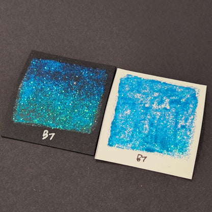 B7 Glitter chunky glitter watercolor paint Half pan