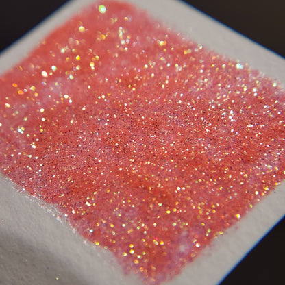 Grapefruit Jelly Bean Chunky glitter watercolor paints half pan