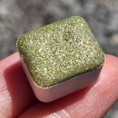 HG7 Holo Glitter Handmade watercolor paints holographic half pan