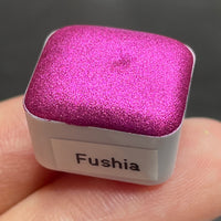 Fuchsia Christmas Chrome watercolor paint half pan