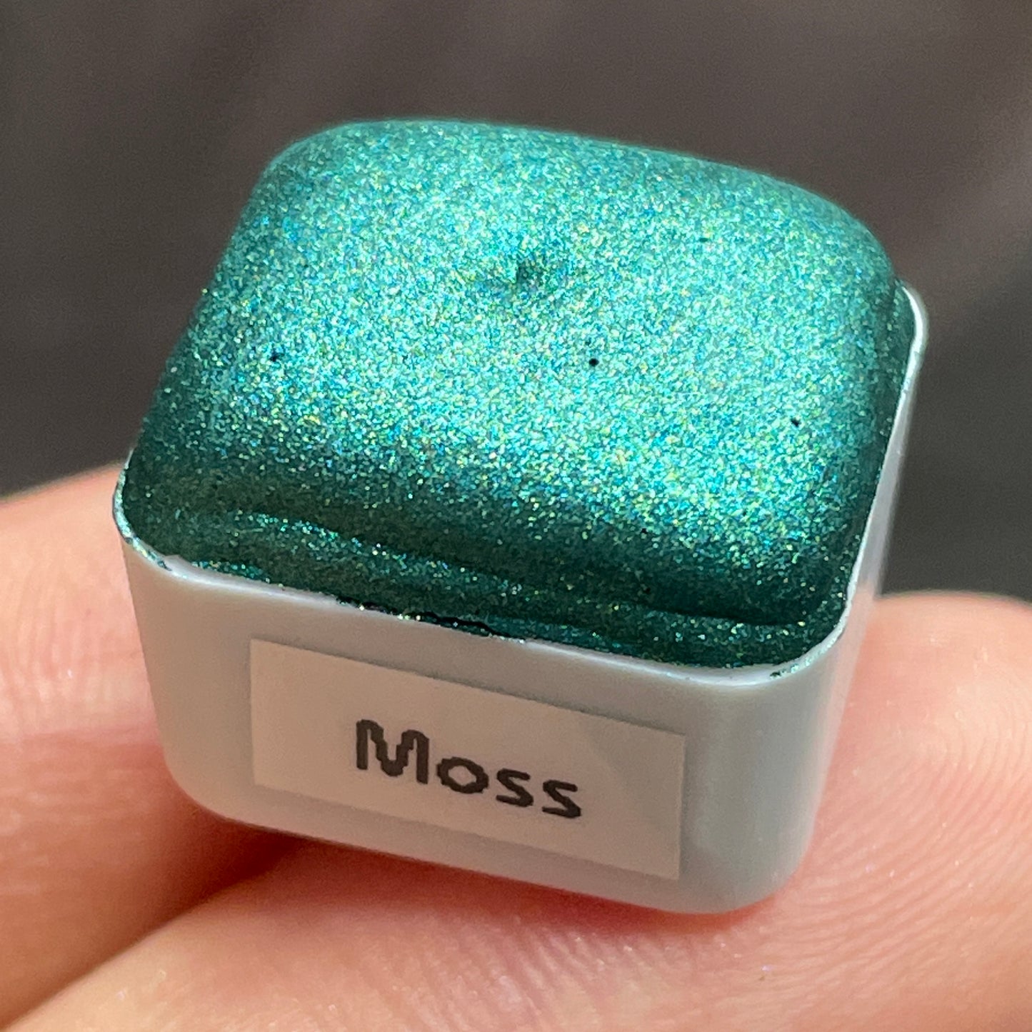 Moss Christmas Chrome watercolor paint half pan