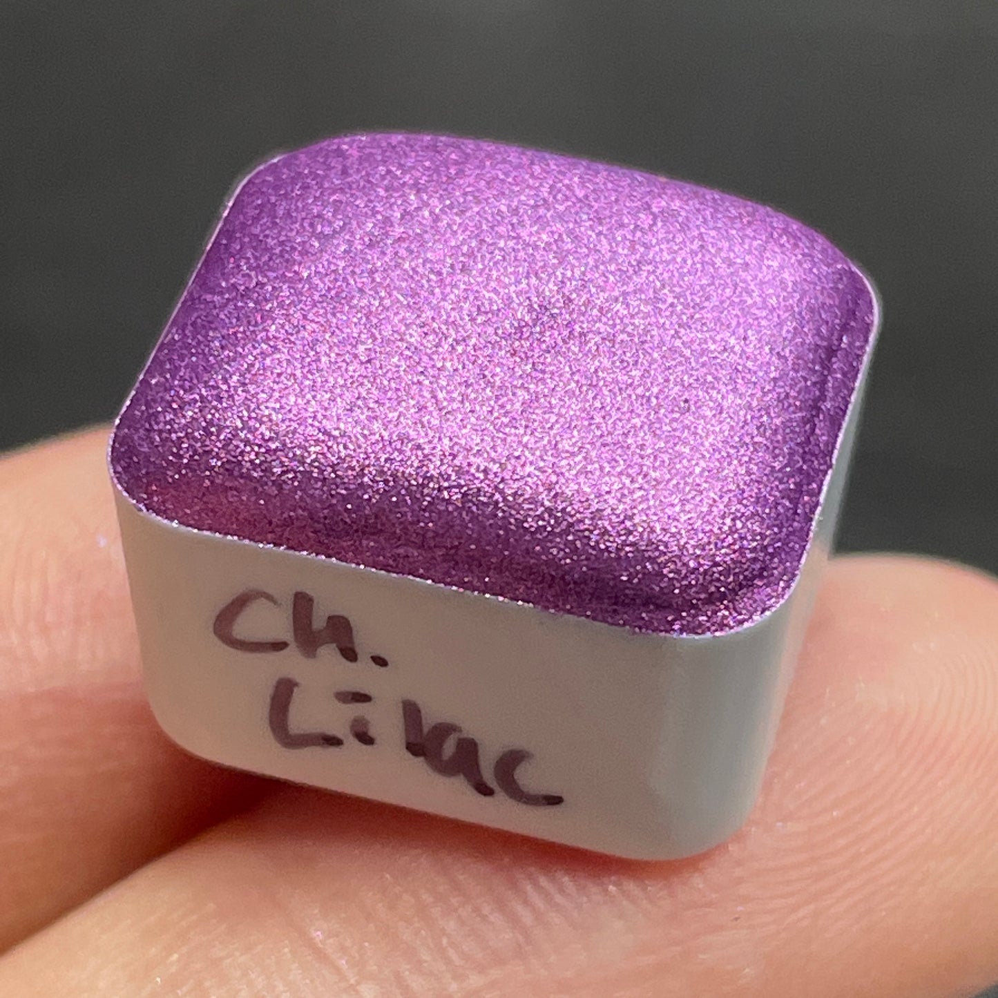 Lilac Christmas Chrome watercolor paint half pan