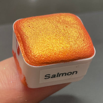 Salmon Orange watercolor paints Half pans
