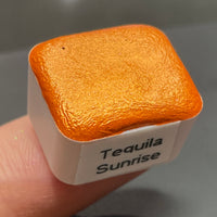 Tequila sunrise orange watercolor paints Half pan