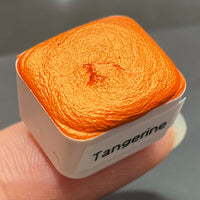 New Tangerine orange watercolor paints half pans