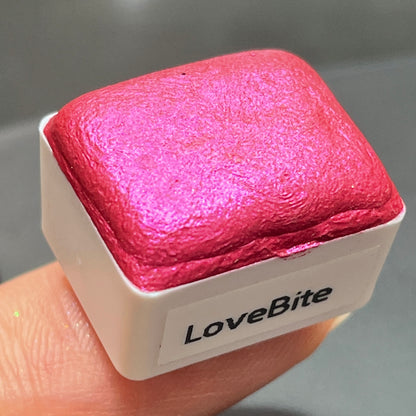 Love bite pink watercolor paints half pan