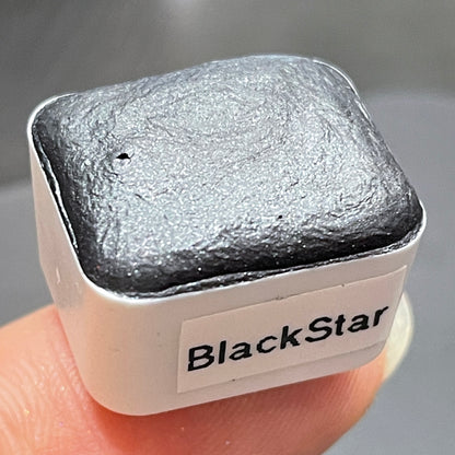 Black Star Half pan Handmade shimmer watercolor paints