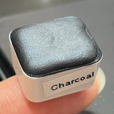 Limited Charcoal Black Half pan Handmade shimmer watercolor paints