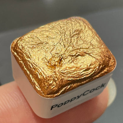 Poppycock gold watercolor paints half pan