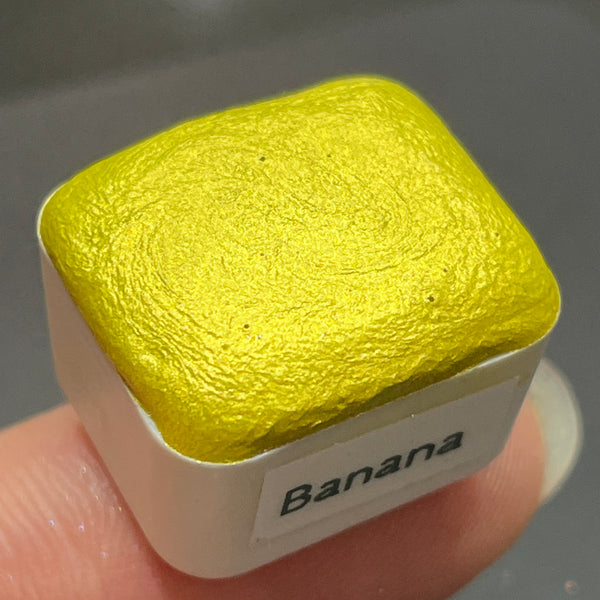 Banana yellow watercolor paints half pan