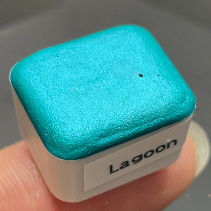Lagoon teal Handmade shimmer watercolor paints