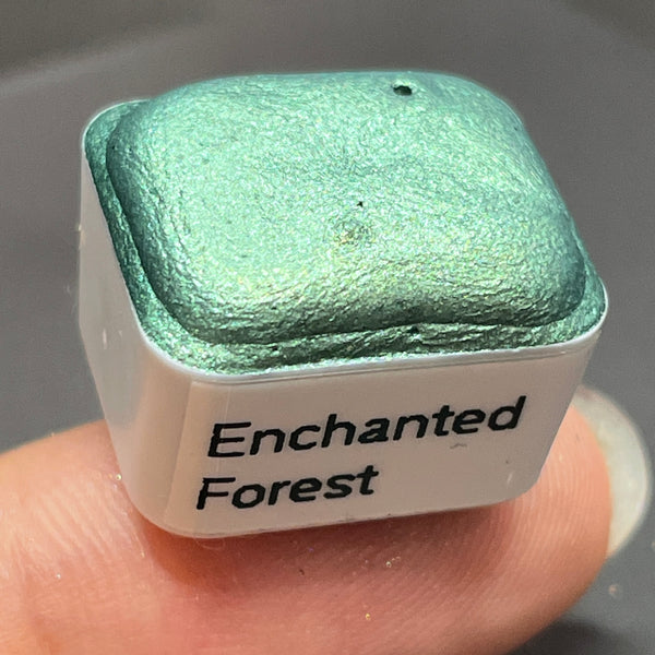 Enchanted forest green watercolor paints half pans