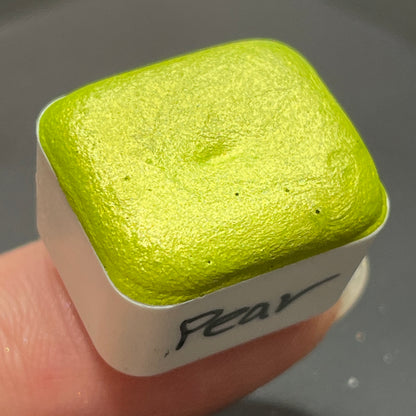 Pear green Handmade shimmer watercolor paints