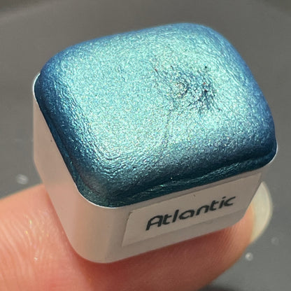 Atlantic Blue half Handmade shimmer watercolor paints