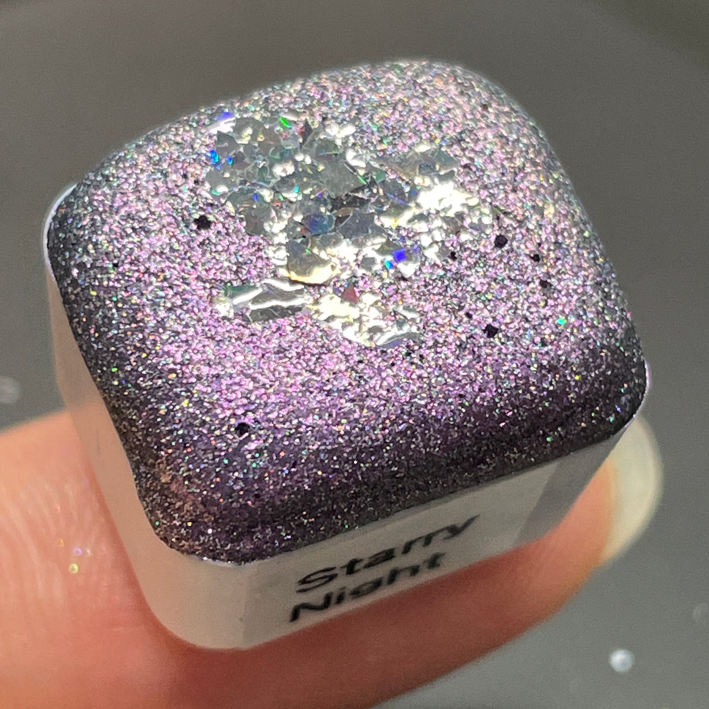 Half Starry Night Series Handmade Glittery Hologram shimmer watercolor Paint by iuilewatercolors