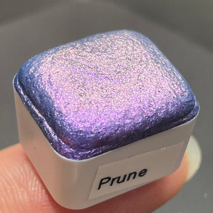 Prune purple Half pan Fruits Basket Colorshift Handmade shimmer watercolor paints