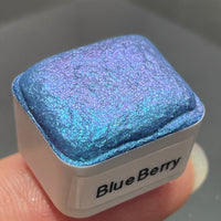 Blueberry blue Half pan Fruits Basket Colorshift Handmade shimmer watercolor paints