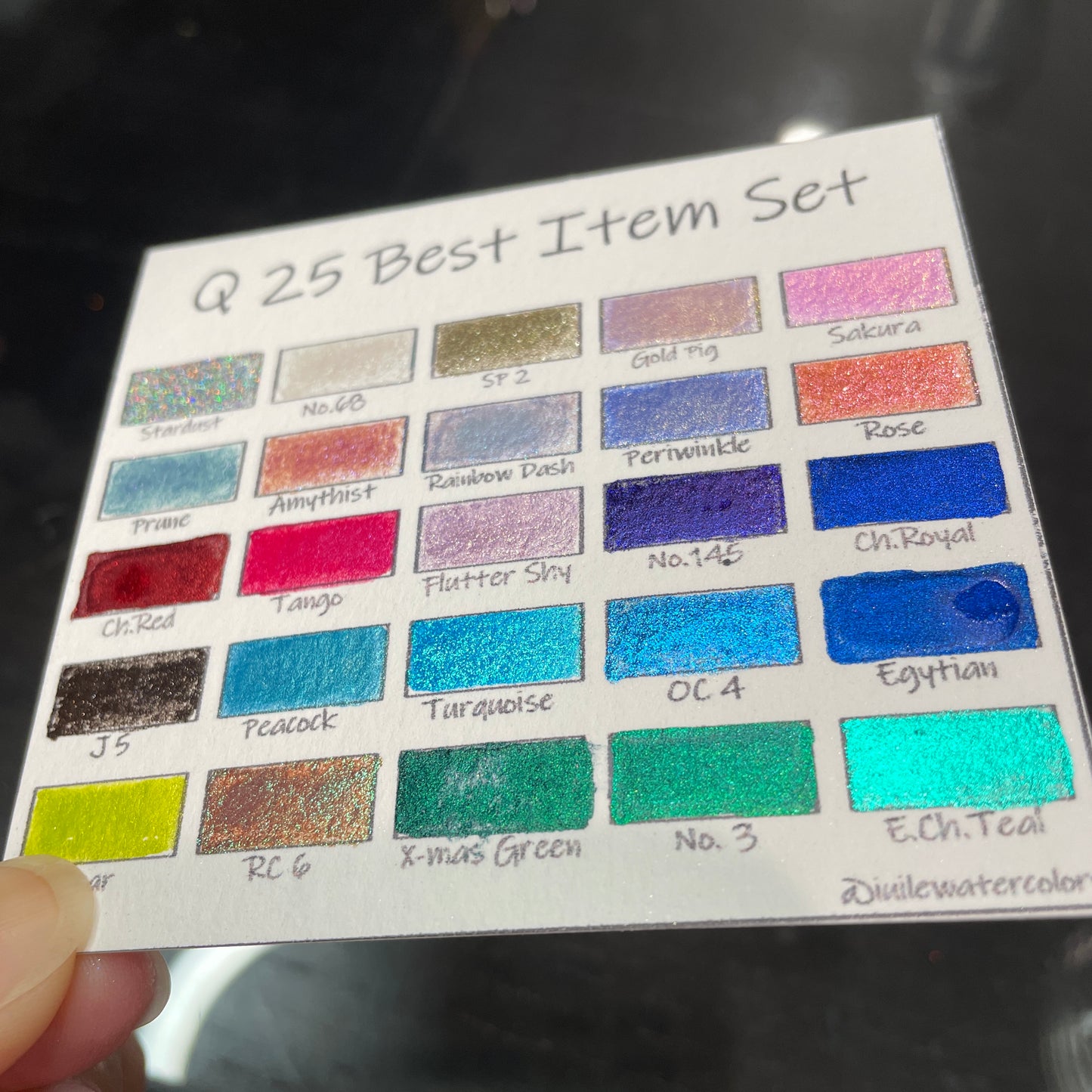 Q25 Best Item Set iuile handmade shimmer color shift chameleon hologram watercolor paint quarter pan