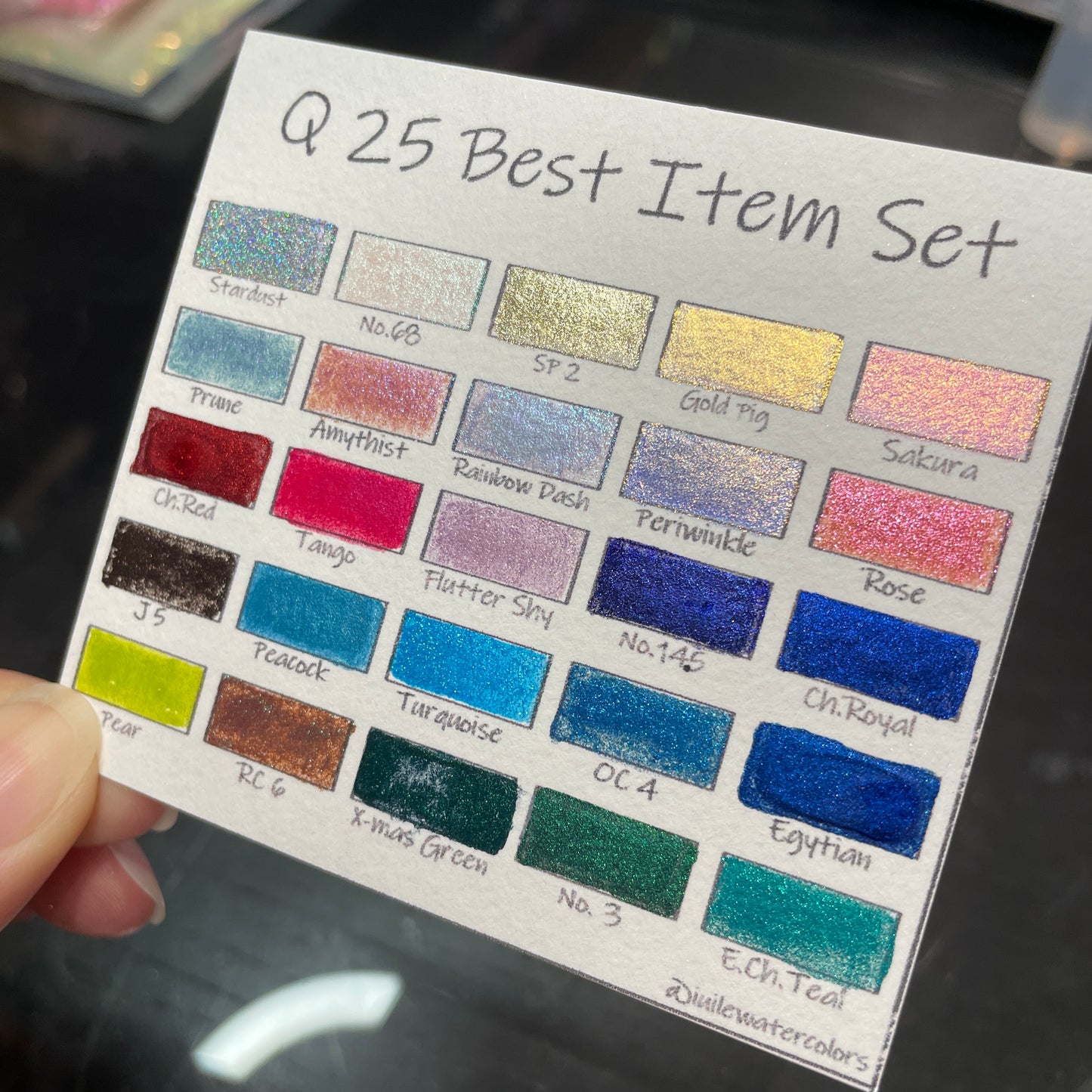 Q25 Best Item Set iuile handmade shimmer color shift chameleon hologram watercolor paint quarter pan