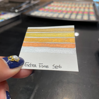 Extra fine set Metallic Chrome Handmade Watercolor Paints Half Pans