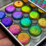 Button [No.183 to 194] Vivid series Handmade Super Chrome Color Shift Watercolor Paint