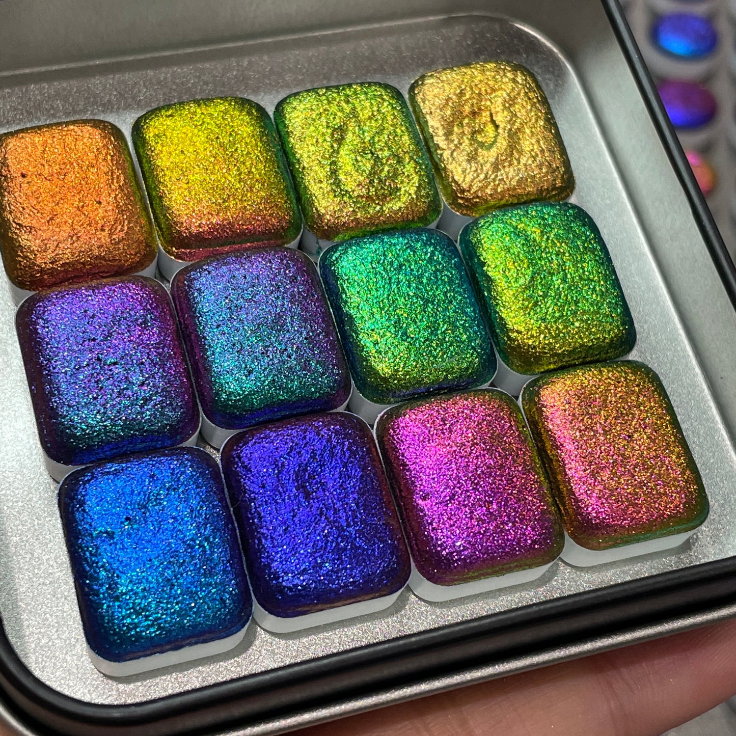 Quarter [No.183 to 194] Vivid series Handmade Super Chrome Color Shift Watercolor Paint