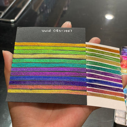 Half [No.183 to 194] Vivid series Handmade Super Chrome Color Shift Watercolor Paint